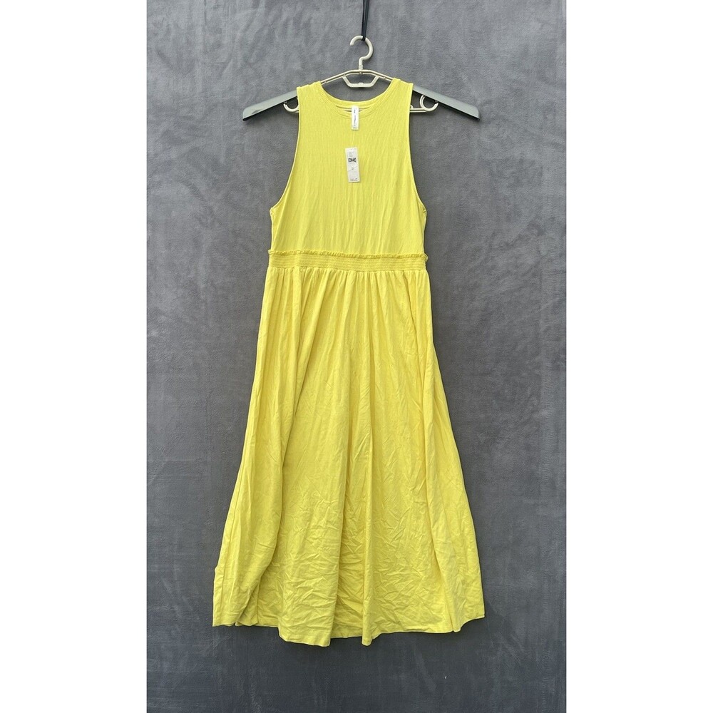 Daily Practice x Anthropologie High Neck Cutout Maxi Summer Dress Yellow XL NWT
